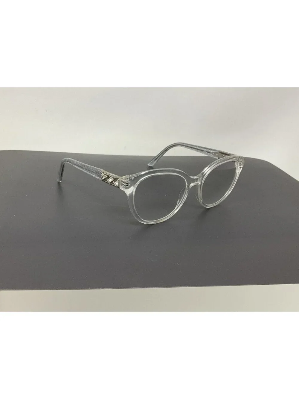 Oleg Cassini Eyeglasses Frame Clear Silver OCO 569 971 Full Rim 53-18-140
